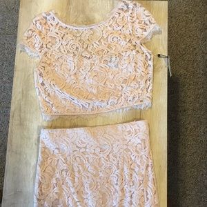 Lace Crop Two Piece Dress Size 8